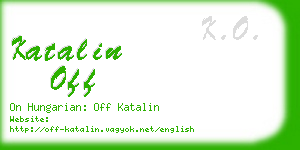 katalin off business card